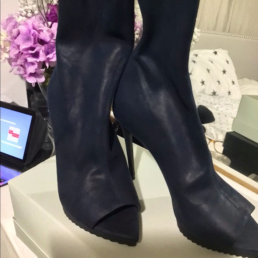 DKNY peep toe boots
